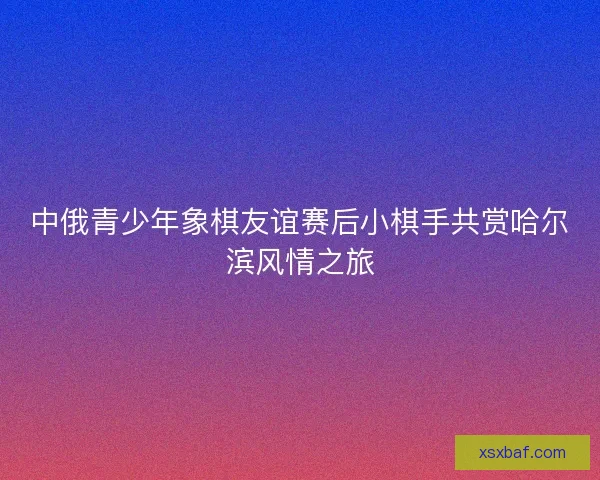 中俄青少年象棋友谊赛后小棋手共赏哈尔滨风情之旅